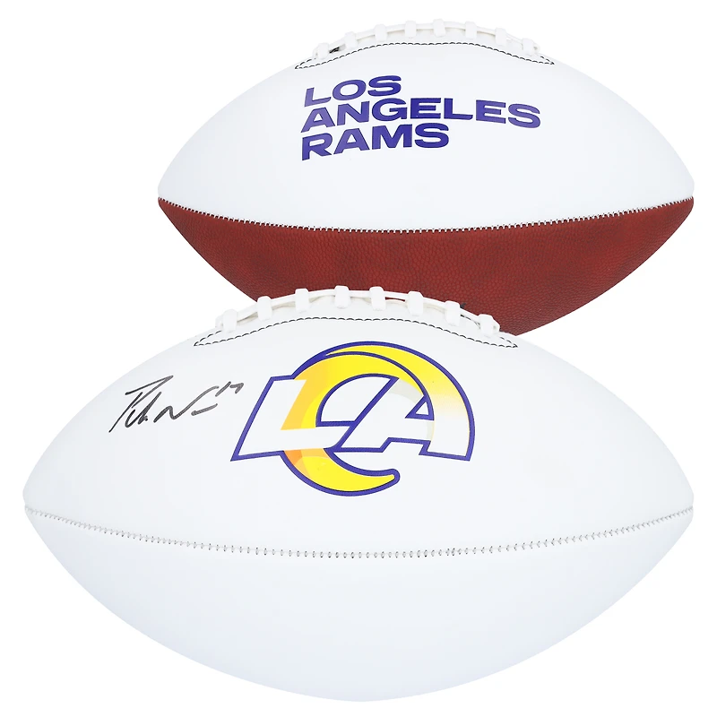 Puka Nacua Los Angeles Rams Autographed Franklin White Panel Football