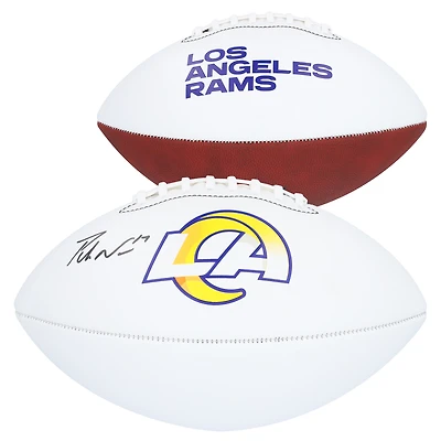 Puka Nacua Los Angeles Rams Autographed Franklin White Panel Football