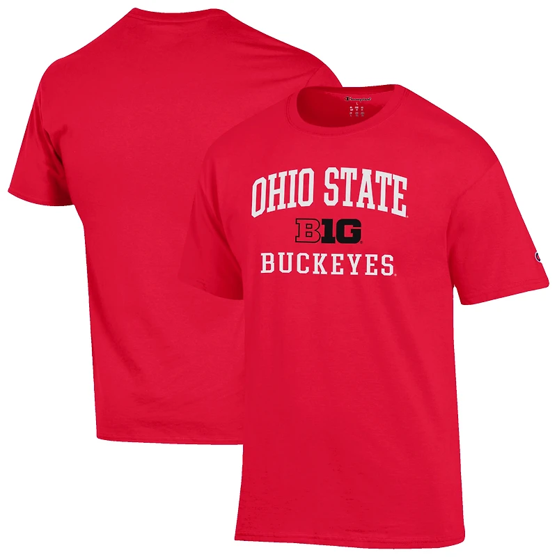 Men's Champion Scarlet Ohio State Buckeyes Big Ten T-Shirt