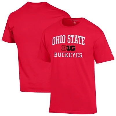Men's Champion Scarlet Ohio State Buckeyes Big Ten T-Shirt