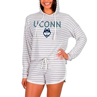 Women's Concepts Sport  Cream UConn Huskies Visibility Long Sleeve Hoodie Top & Shorts Set