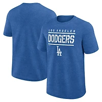 Men's Logo Athletic Heather Royal Los Angeles Dodgers Top Notch T-Shirt
