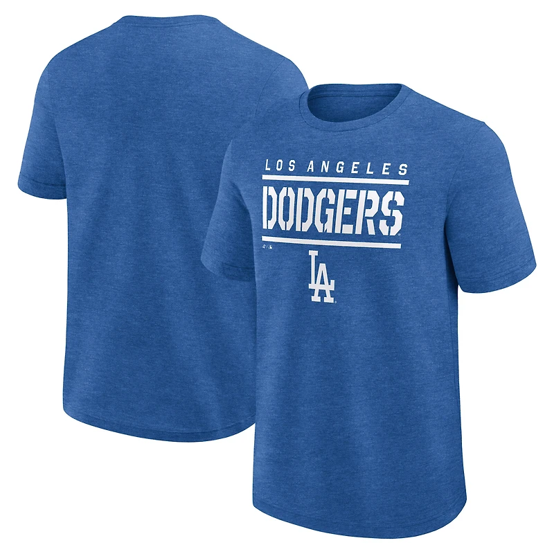 Men's Logo Athletic Heather Royal Los Angeles Dodgers Top Notch T-Shirt
