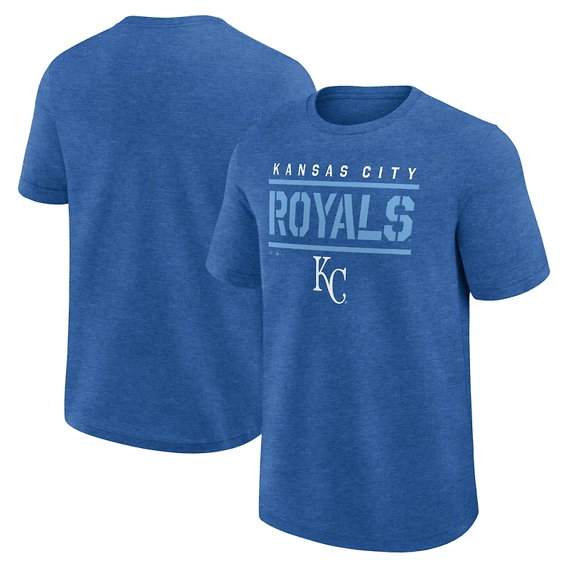 Men's Logo Athletic Heather Royal Kansas City Royals Top Notch T-Shirt