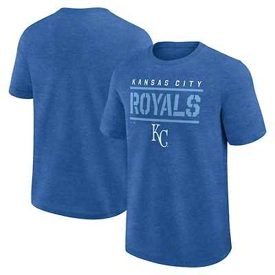 Men's Logo Athletic Heather Royal Kansas City Royals Top Notch T-Shirt