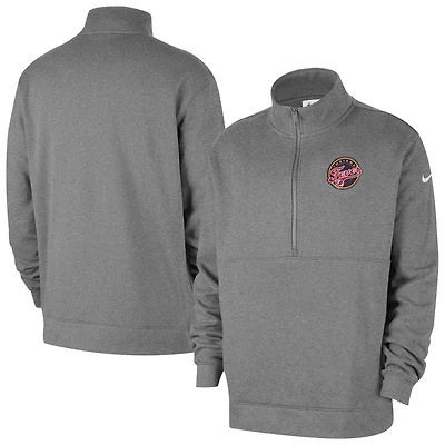 Men's Nike  Heather Gray Indiana Fever React Club Half-Zip Pullover
