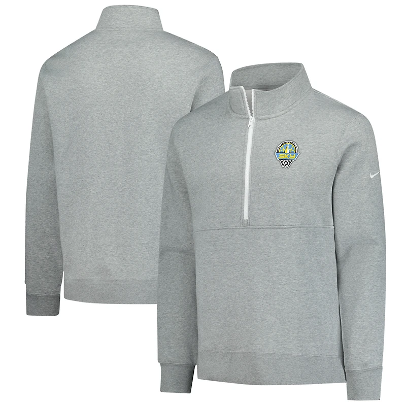 Men's Nike  Heather Gray Chicago Sky React Club Half-Zip Pullover
