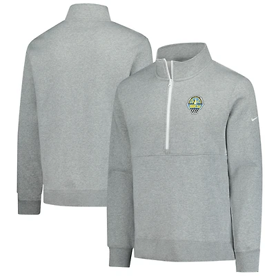 Men's Nike  Heather Gray Chicago Sky React Club Half-Zip Pullover