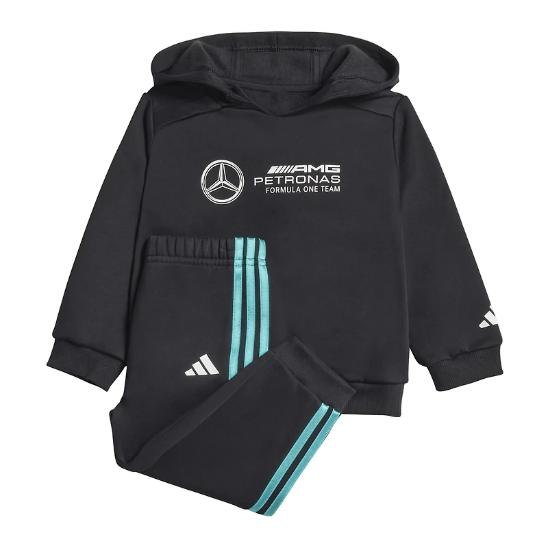 Toddler adidas  Black Mercedes-AMG Petronas F1 Team DNA Alphaskin Pullover Hoodie/Pants Jogger Set