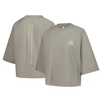 Women's adidas Olive Mercedes-AMG Petronas F1 Team Fan Wear Premium Oversized 3/4-Sleeve T-Shirt