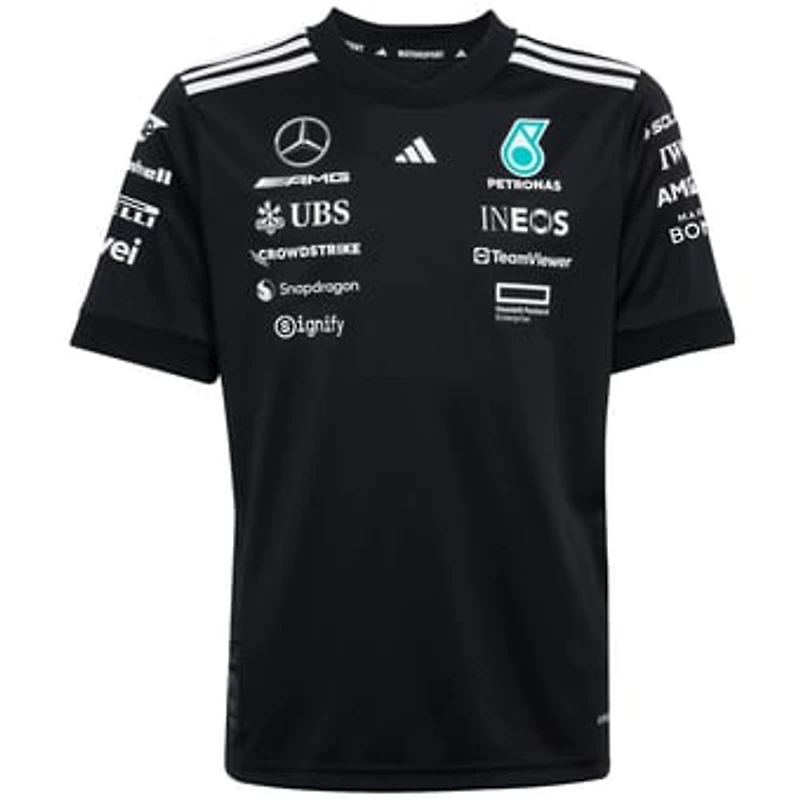 Youth adidas Black Mercedes-AMG Petronas F1 Team Driver Wear Replica Jersey