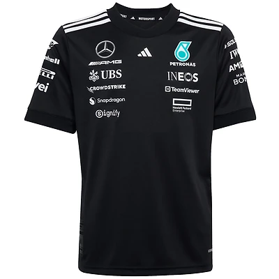 Youth adidas Black Mercedes-AMG Petronas F1 Team Driver Wear Replica Jersey
