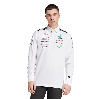 Men's adidas White Mercedes-AMG Petronas F1 Team Team Wear Long Sleeve Polo