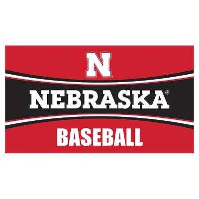 Nebraska Huskers 28" x 16" Baseball Trapper Door Mat