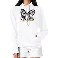 Women's G-III 4Her by Carl Banks White Nashville Predators Animal Print Heart Fleece Pullover Hoodie