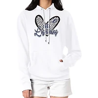 Women's G-III 4Her by Carl Banks White Tampa Bay Lightning Animal Print Heart Fleece Pullover Hoodie