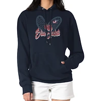 Women's G-III 4Her by Carl Banks Navy Columbus Blue Jackets Animal Print Heart Fleece Pullover Hoodie