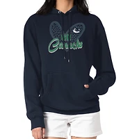 Women's G-III 4Her by Carl Banks Navy Vancouver Canucks Animal Print Heart Fleece Pullover Hoodie