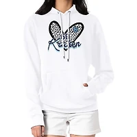 Women's G-III 4Her by Carl Banks White Seattle Kraken Animal Print Heart Fleece Pullover Hoodie