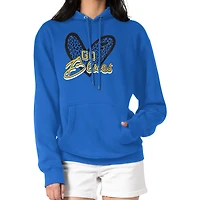 Women's G-III 4Her by Carl Banks Blue St. Louis Blues Animal Print Heart Fleece Pullover Hoodie