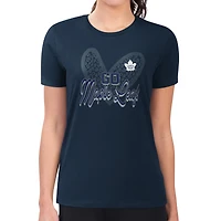 Women's G-III 4Her by Carl Banks  Navy Toronto Maple Leafs Super-Slim Fit Lightweight Animal Print Heart T-Shirt