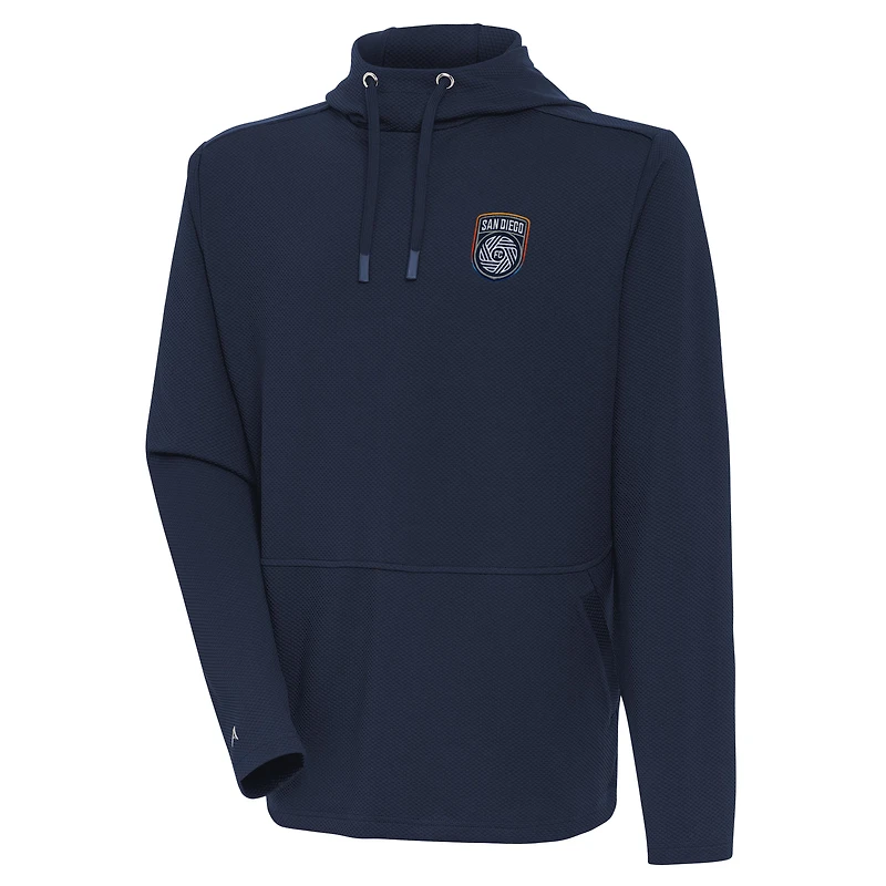 Men's Antigua Navy San Diego FC Pure Honeycomb Pullover Hoodie