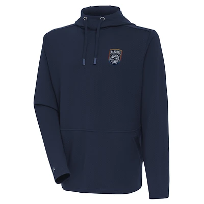Men's Antigua Navy San Diego FC Pure Honeycomb Pullover Hoodie