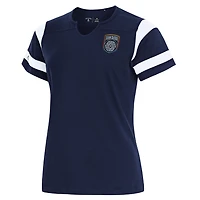 Women's Antigua Navy San Diego FC Encounter Notch Neck T-Shirt