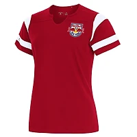 Women's Antigua Red New York Red Bulls Encounter Notch Neck T-Shirt