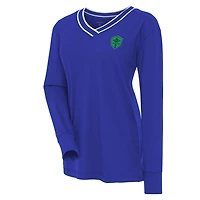 Women's Antigua Blue Seattle Sounders FC Symbolic V-Neck Long Sleeve T-Shirt