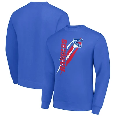 Men's Starter Royal New York Rangers  Color Scratch Pullover Sweatshirt