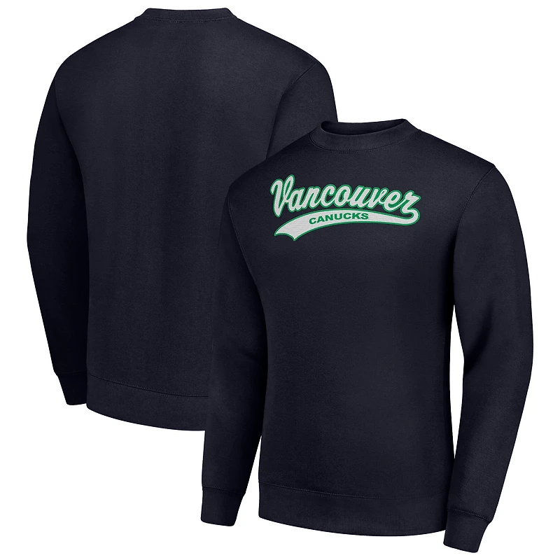 Men's Starter  Navy Vancouver Canucks Tailsweep City Pullover Sweatshirt