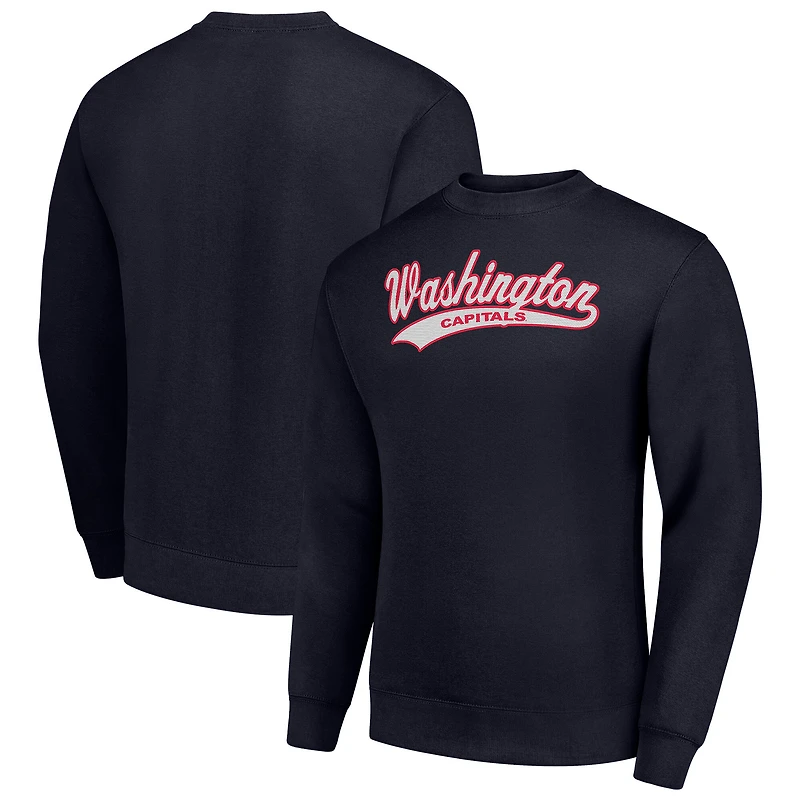 Men's Starter  Navy Washington Capitals Tailsweep City Pullover Sweatshirt