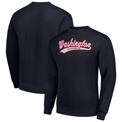 Men's Starter  Navy Washington Capitals Tailsweep City Pullover Sweatshirt