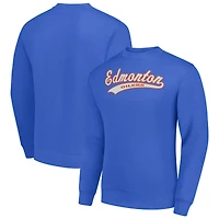 Men's Starter  Royal Edmonton Oilers Tailsweep City Pullover Sweatshirt