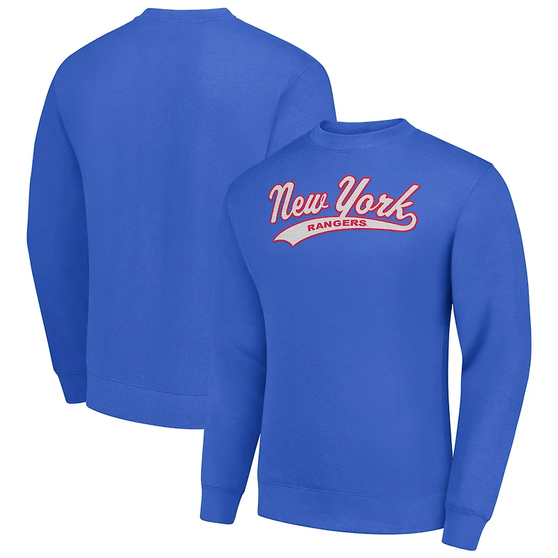 Men's Starter  Royal New York Rangers Tailsweep City Pullover Sweatshirt