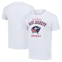Men's Starter White Columbus Blue Jackets Logo T-Shirt