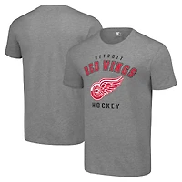 Men's Starter Heather Gray Detroit Red Wings Logo T-Shirt