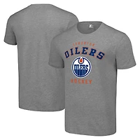 Men's Starter Heather Gray Edmonton Oilers Logo T-Shirt