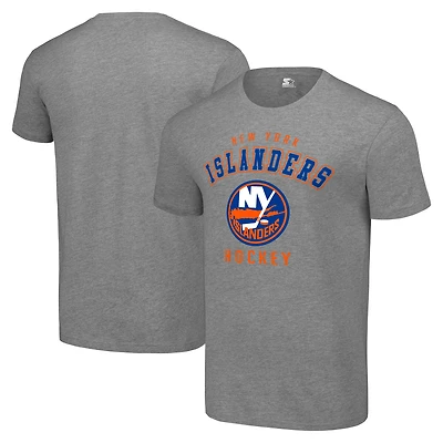 Men's Starter Heather Gray New York Islanders Logo T-Shirt