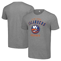 Men's Starter Heather Gray New York Islanders Logo T-Shirt