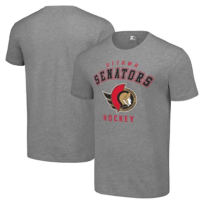 Men's Starter Heather Gray Ottawa Senators Logo T-Shirt