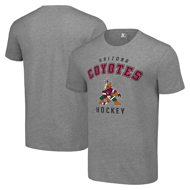Men's Starter Heather Gray Arizona Coyotes Logo T-Shirt