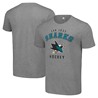 Men's Starter Heather Gray San Jose Sharks Logo T-Shirt