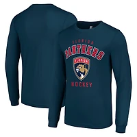 Men's Starter Navy Florida Panthers Logo Long Sleeve T-Shirt
