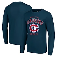 Men's Starter Navy Montreal Canadiens Logo Long Sleeve T-Shirt