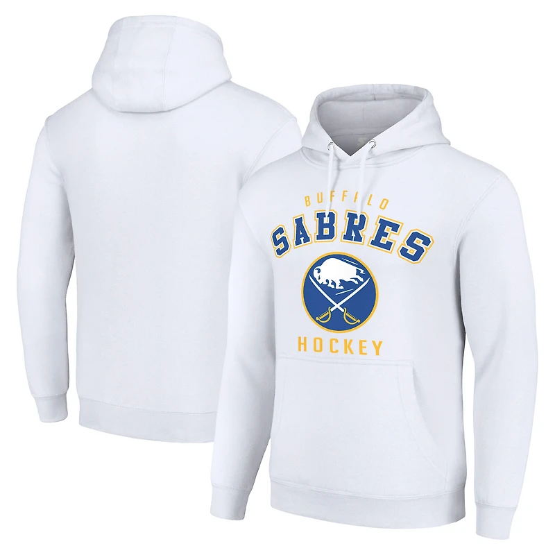 Men's Starter White Buffalo Sabres Logo Pullover Hoodie