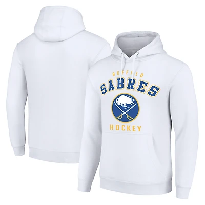 Men's Starter White Buffalo Sabres Logo Pullover Hoodie