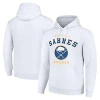 Men's Starter White Buffalo Sabres  Logo Pullover Hoodie