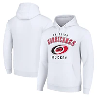 Men's Starter White Carolina Hurricanes  Logo Pullover Hoodie